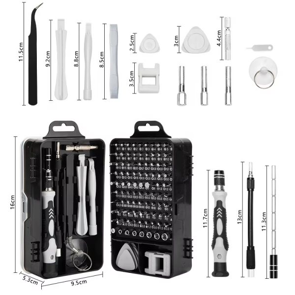 115-in-1 Precision Magnetic Screwdriver Set – Stainless Steel Flat Head Repair Tool Kit For Phones, Computers, Laptops, Watches, Eyeglasses, And Other Electronics – Tool Kit