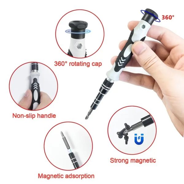 115-in-1 Precision Magnetic Screwdriver Set – Stainless Steel Flat Head Repair Tool Kit For Phones, Computers, Laptops, Watches, Eyeglasses, And Other Electronics – Tool Kit