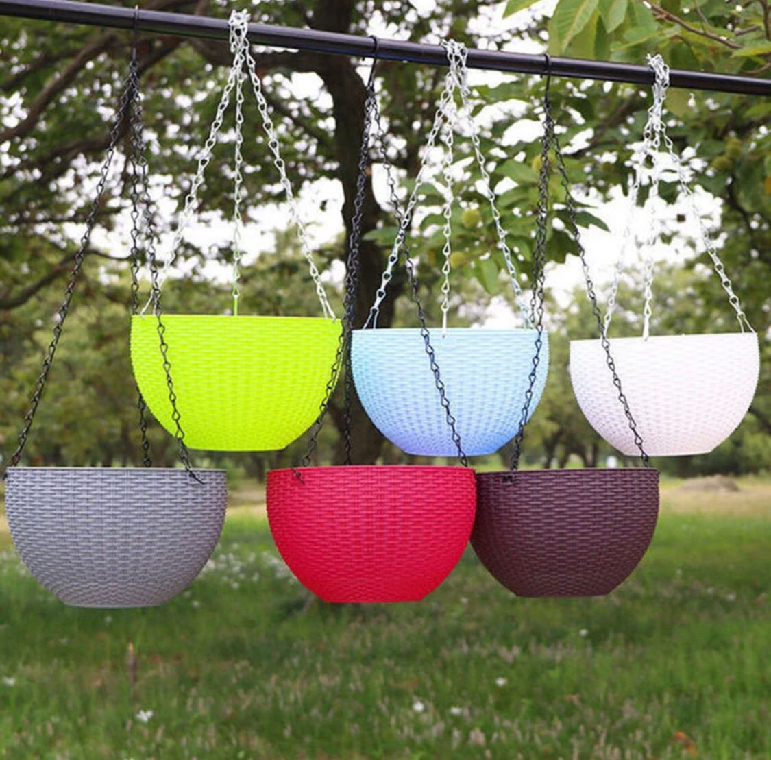 Metal Chain Hanging Baskets ( Pack of 4 )