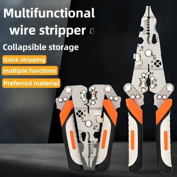 Foldable 8-in-1 Wire Stripping & Cutting Multi-tool
